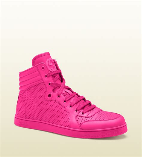 gucci pink leather sneakers|gucci leather sneakers for men.